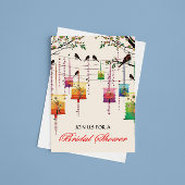 Lanterns Cherry Tree Birds Floral Brautparty Einladung