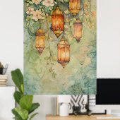 Lantern's Dream, reminiscent of Moroccan or simila Poster (Heimbüro)