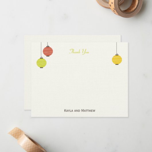 Lanterns Flat Danke Karte ändern (Vorderseite/Rückseite Beispiel)