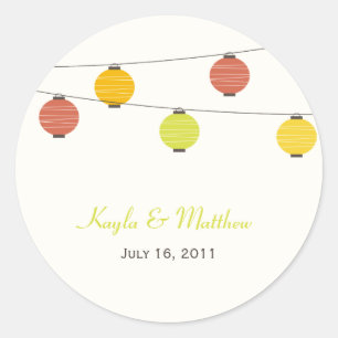 Lanterns halten Stickereien oder Umschlag Aufklebe Runder Aufkleber
