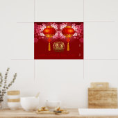 Lanterns Happy Chinese Tiger New custom Year P Poster (Küche)
