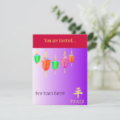 Lanterns - Lila Einladung (Stehend Vorderseite)