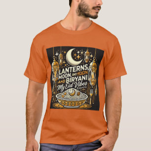 Lanterns, Moon & Biryani Eid Al Fitr Tshirt