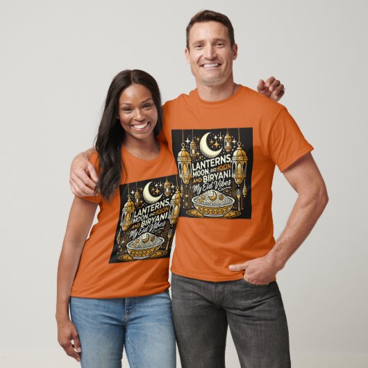Lanterns, Moon & Biryani Eid Al Fitr Tshirt (Unisex)