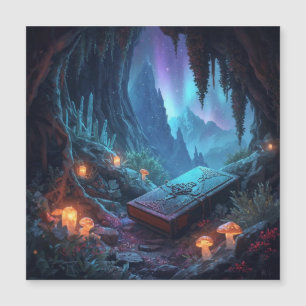 Lanterns, Mushrooms, and a Book Magnetkarte