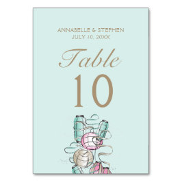 Lanterns & Ribbons Table Card mit Gästeliste Tischnummer
