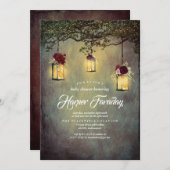 Lanterns Rustikale Blumendusche Einladung (Vorne/Hinten)