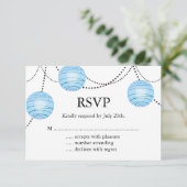 Lanterns UAWG in Blau RSVP Karte (Stehend Vorderseite)