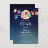 Lanterns und Moonlit Geburtstagsparty Einladung (Vorne/Hinten)