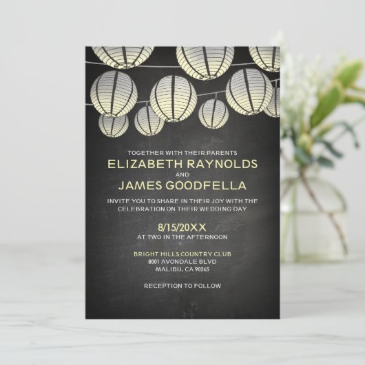 Lanterns Wedding Einladungen (Stehend Vorderseite)