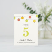Lanterns Wedding Tischnummer Card (Stehend Vorderseite)
