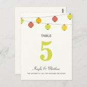 Lanterns Wedding Tischnummer Card (Vorne/Hinten)