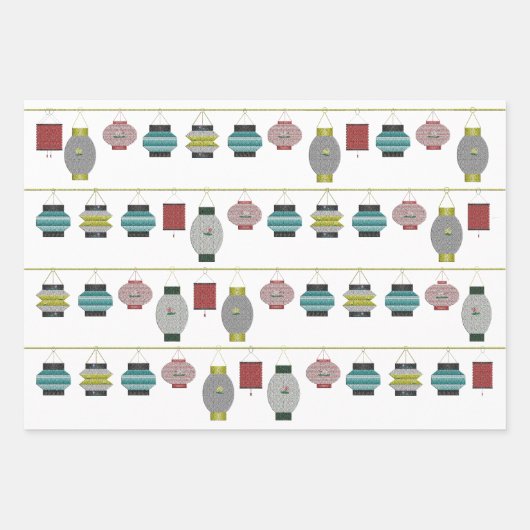 Lanterns Wrapping Paper Sheets Geschenkpapier Set (Vorderseite 3)