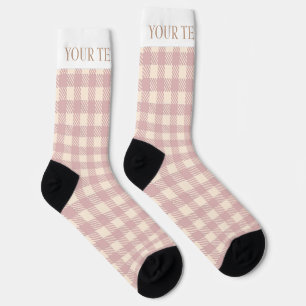 Lanvander blass lila Gingham Preppy kariert geprüf Socken
