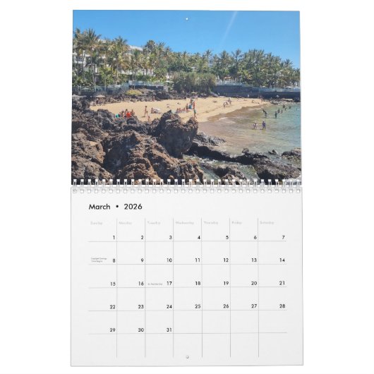 Lanzarote 2026 calendar kalender (Mär 2026)