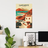 Lanzarote Canary Islands Vintage Travel Art Poster (Heimbüro)