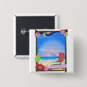 Lanzarote Reiseplakat Button (Vorne & Hinten)