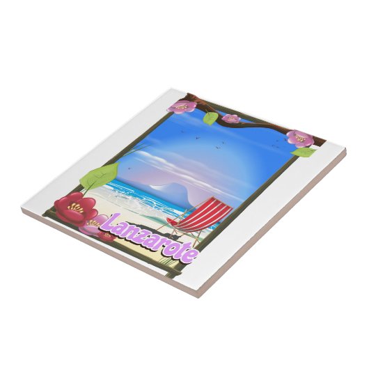 Lanzarote Reiseplakat Fliese (Seite)