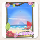 Lanzarote Reiseplakat Rechteckiger Pappuntersetzer (Vorderseite)