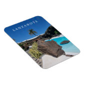 Lanzarote Schwimmbad- und Palmenansicht Magnet (Rechte Seite)
