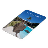 Lanzarote Schwimmbad- und Palmenansicht Magnet (Linke Seite)