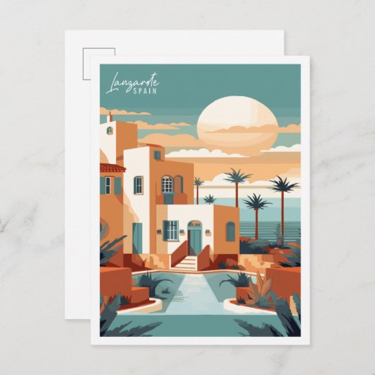 Lanzarote Spanien Jahrgang Reise Postkarte (Vorne/Hinten)