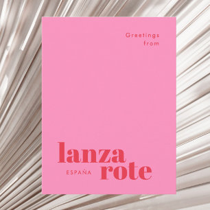 Lanzarote Spanien moderne Typografie Postkarte