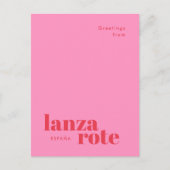 Lanzarote Spanien moderne Typografie Postkarte (Vorderseite)
