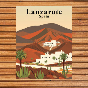 Lanzarote, Spanien Retro-Reise Postkarte