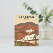 Lanzarote, Spanien Retro Travel Postkarte (Stehend Vorderseite)