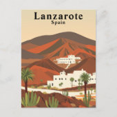 Lanzarote, Spanien Retro Travel Postkarte (Vorderseite)