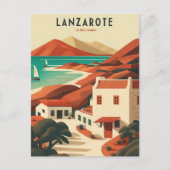 Lanzarote Spanien Vintage Reise Postkarte (Vorderseite)