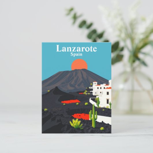 Lanzarote, Spanien Vintage Travel Postkarte (Stehend Vorderseite)