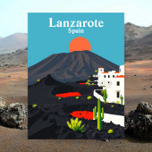 Lanzarote, Spanien Vintage Travel Postkarte
