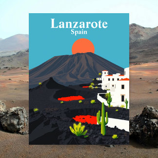 Lanzarote, Spanien Vintage Travel Postkarte