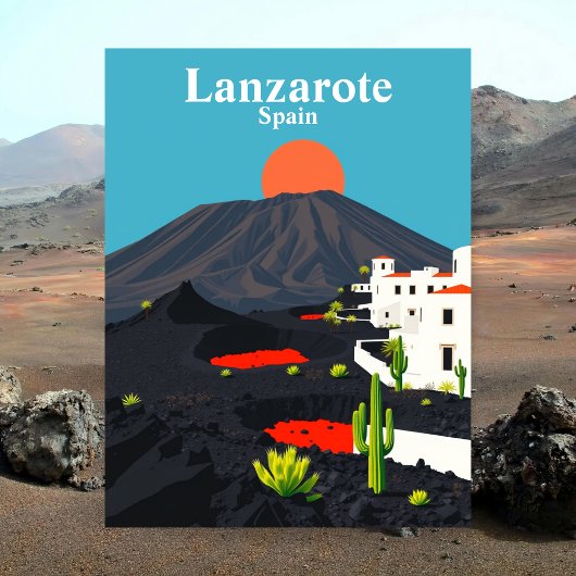 Lanzarote, Spanien Vintage Travel Postkarte