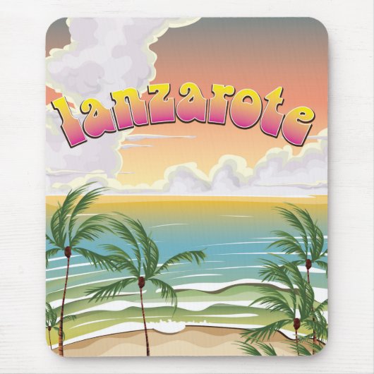Lanzarote-Strand-Reiseplakat Mousepad (Vorne)