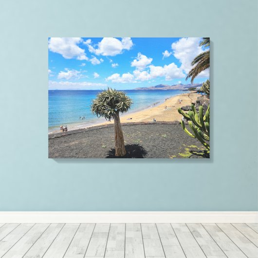 Lanzarote Strandaussicht Leinwand (Insitu (Holzboden))