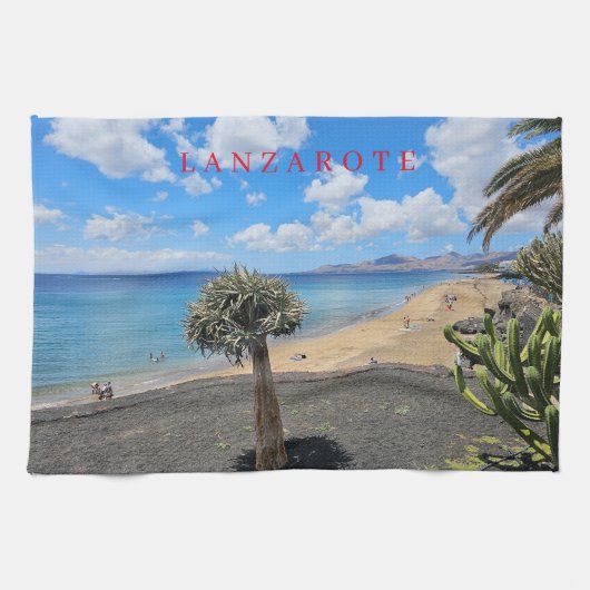 Lanzarote Strandblick Teetuch Geschirrtuch (Horizontal)