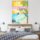 Lanzarote Vintage Reiseplakat Cartoon Leinwanddruck (Insitu (Schlafzimmer))