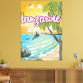 Lanzarote Vintage Reiseplakat Cartoon Leinwanddruck (Insitu (Wohnzimmer))