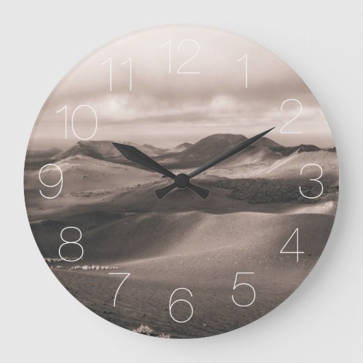 Lanzarote Vulkan Große Wanduhr (Vorderseite)