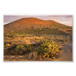 Lanzarote Vulkanischer Weinberg und Caldera bei So Fotodruck