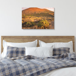 Lanzarote Vulkanischer Weinberg und Caldera bei So Leinwanddruck