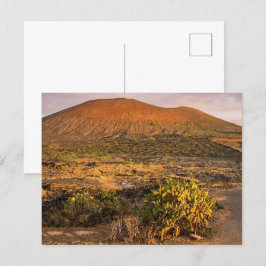 Lanzarote Vulkanischer Weinberg und Caldera bei So Postkarte