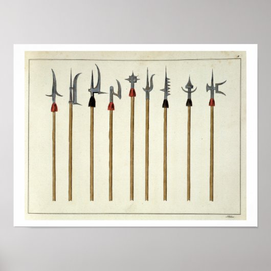 Lanzen, Speere, Halbeds und Partisanen, Teller für Poster (Vorne)