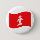 Lao Erawan Three Headed Elephant Flag Wave Button (Vorderseite)