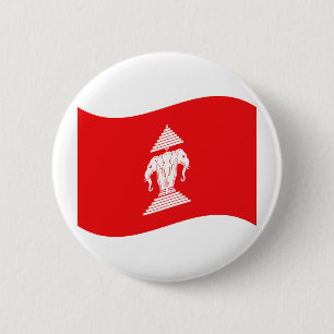 Lao Erawan Three Headed Elephant Flag Wave Button