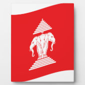 Lao Erawan Three Headed Elephant Flag Wave Fotoplatte (Vorderseite)