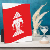 Lao Erawan Three Headed Elephant Flag Wave Fotoplatte (Seite)